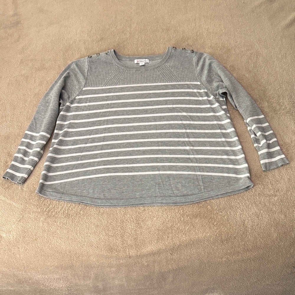 Liz Claiborne Heather Gray Ribbed Sweater